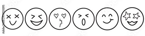happiness line icon. Happy Emoji Faces Vector Icon for Apps and Websites.