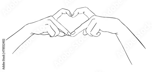 Coeur doigts tracé