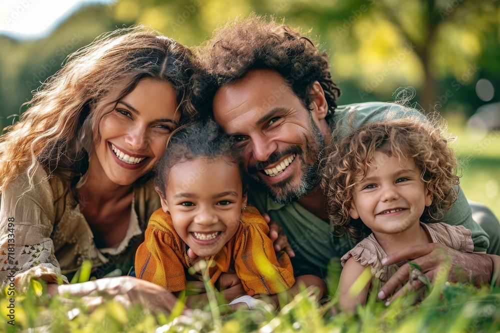 A joyful group of people, including a smiling toddler and happy baby, relax and bask in the beauty of nature, surrounded by lush grass and dressed in casual outdoor clothing A joyful group of people, including a smiling toddler and happy baby, relax and bask in the beauty of nature, surrounded by lush grass and dressed in casual outdoor clothing