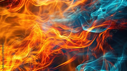 Blazing Abstraction: Colorful Flames in Motion