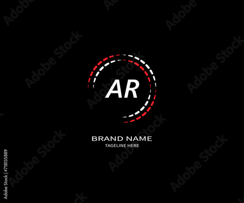 AR LETTER LOGO ONE BLACK BACKGROUND
