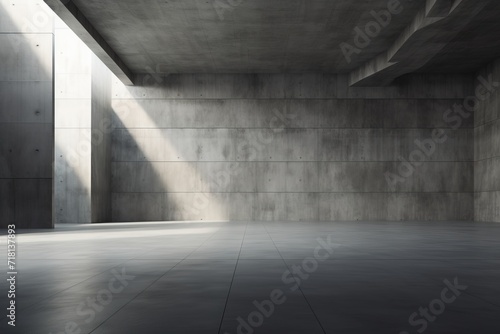 Gray concrete empty interior with blank wall for your text or product product presentation with copy space, room mockup