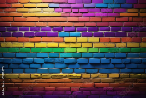 colorful brick wall background. 