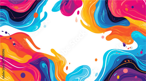 abstract vibrant color swirls border, artistic border photo