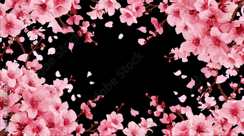 cherry blossom border, flower border, spring border, seasonal border