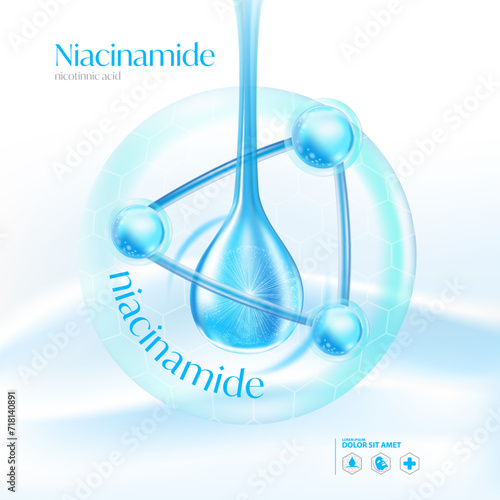 Niacinamide, Niacin, Nicotinnic acid serum Skin Care Cosmetic,  