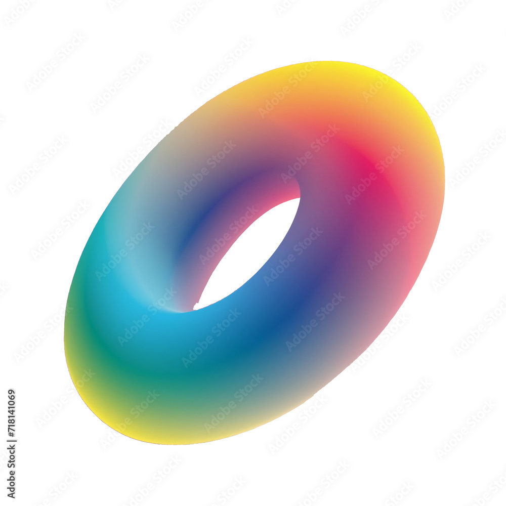 Abstract 3d color gradient tube shape