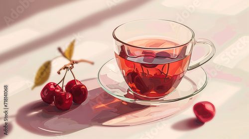 Cherry Almond Tea cartoon