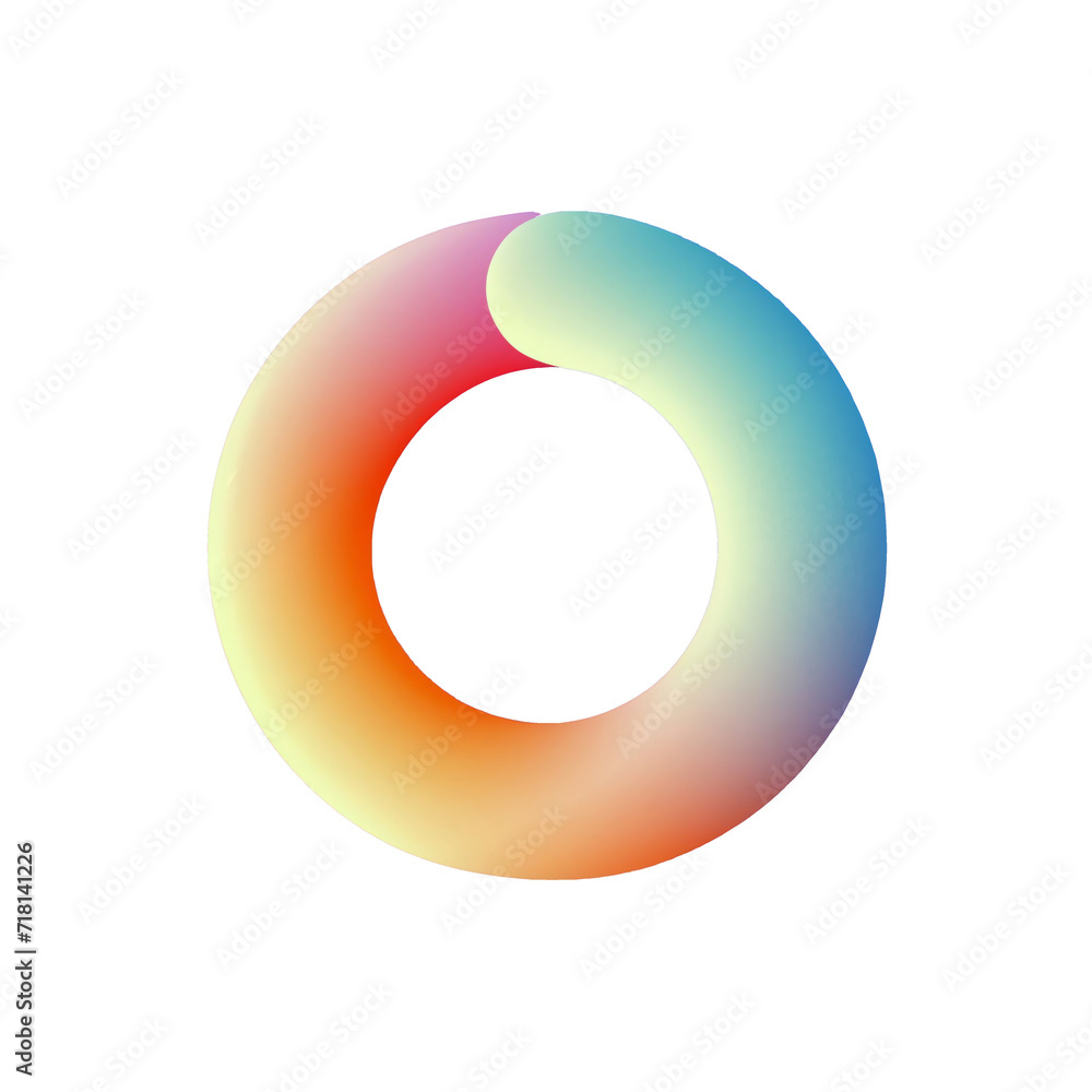 Abstract 3d color gradient tube shape Abstract 3d color gradient tube shape