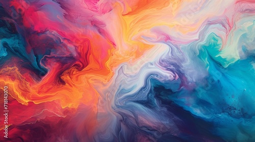 Vibrant Abstract Painting Creating a Kaleidoscope © LabirintStudio