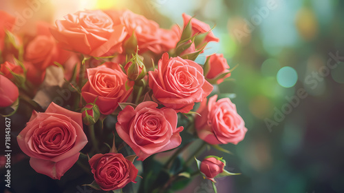 Stunning image showcasing a vibrant bouquet of roses  symbolizing love and passion on Valentine s Day
