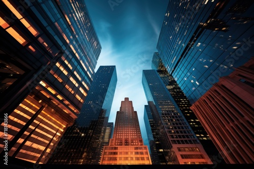 Wallpaper Mural Capturing the Urban Landscape. Architectural Photography in City Buildings. Generative AI. Torontodigital.ca