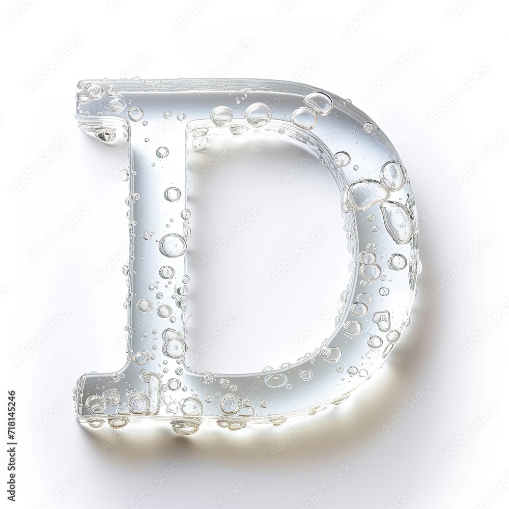 Letter D Water Liquid Aqua Character Generative AI Letter D Water Liquid Aqua Character Generative AI