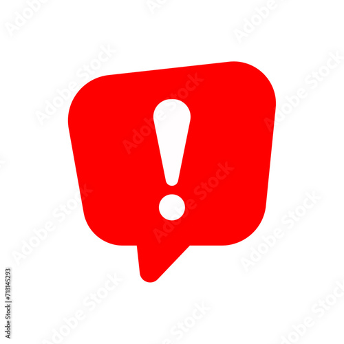 red exclamation mark chat bubble vector design