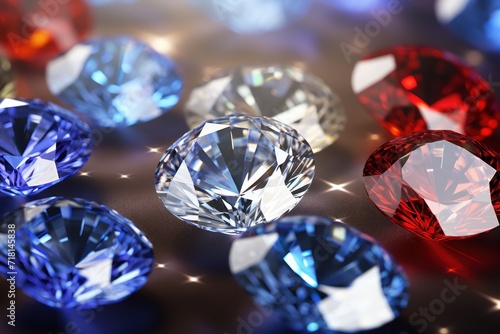 Colorful Diamonds. Diamond. Beautiful Diamond Texture. Gem. Gemstone. Background With a Copy Space. Brilliant. 