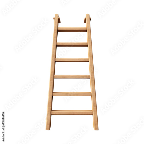 wooden ladder isolated on white background