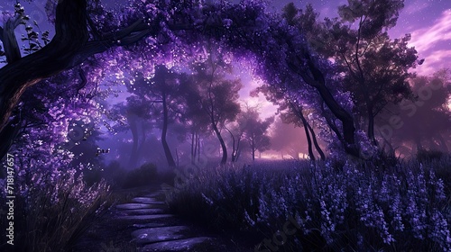 Enchanted Night in a Floral Bower of Lavender Bliss © CREATIVE STOCK