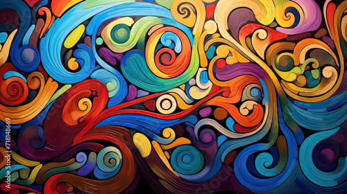Whimsical Modern Swirls Abstract Delight Background Ai Generative