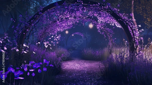 Enchanted Night in a Floral Bower of Lavender Bliss