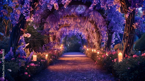Enchanted Night in a Floral Bower of Lavender Bliss photo