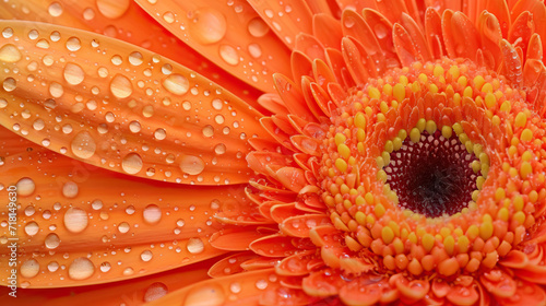 close up orange gerbera daisy - Generative AI