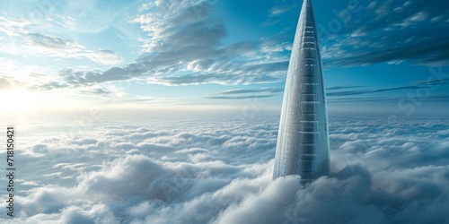 Obraz na płótnie skyscrapers above the clouds Generative AI