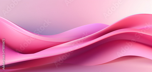 Abstract curved shape of pink color, image made with generative ai technology.