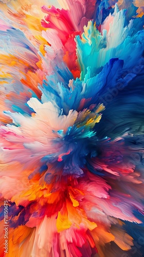 Vibrant Painting Bursting With a Kaleidoscope of