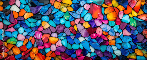 Colorful mosaic of abstract shattered glass pieces photo