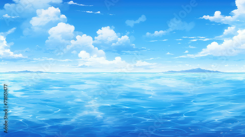 beautiful ocean artwork in anime manga style