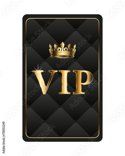 Luxury VIP club card with golden crown