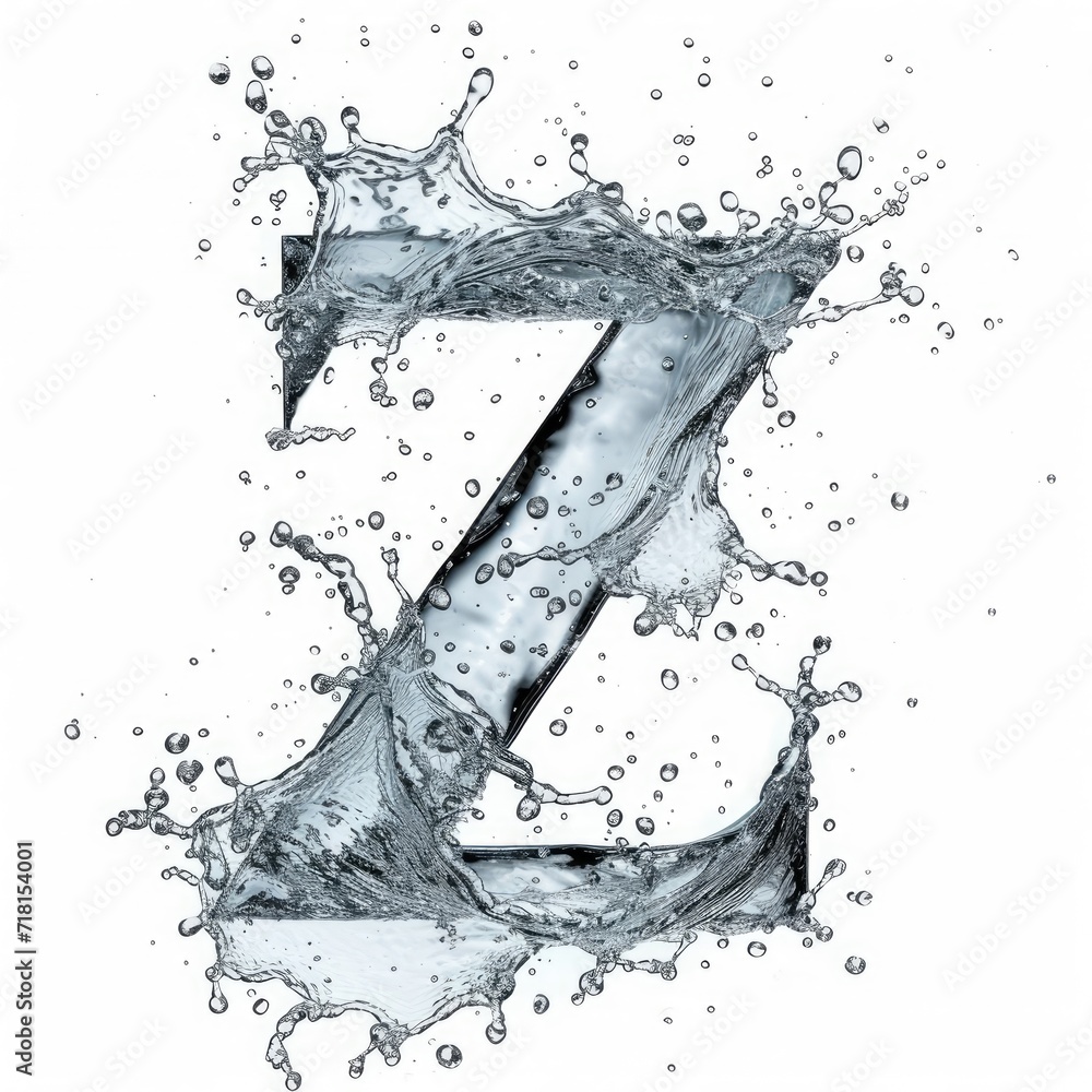 Letter Z Water Aquatic Element Generative AI Letter Z Water Aquatic Element Generative AI