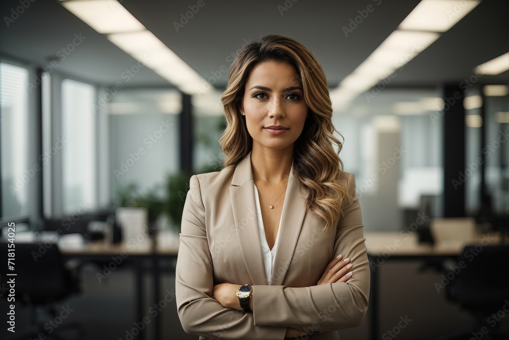 Portrait of successful business woman inside office Portrait of successful business woman inside office