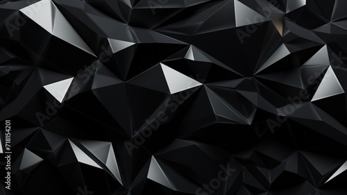 Black abstract 3d render crystal texture background