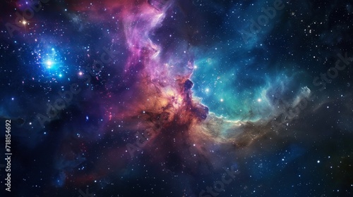 Vibrant Space Awash With Stars and Clouds