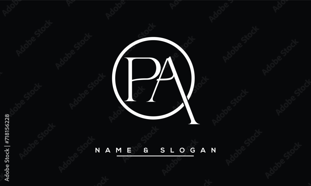 PA, AP, P, A Abstract Letters Logo Monogram PA, AP, P, A Abstract Letters Logo Monogram