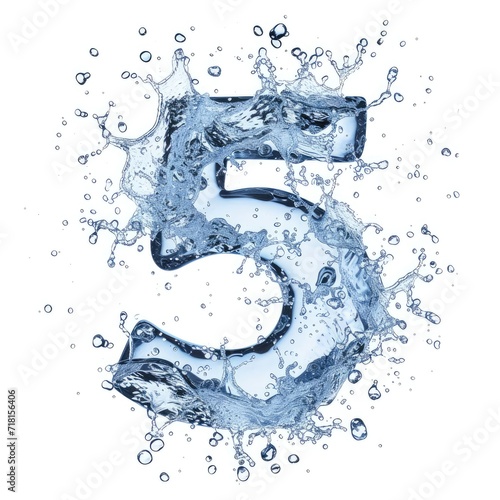 Number 5 Water Liquid Aqua Character Generative AI