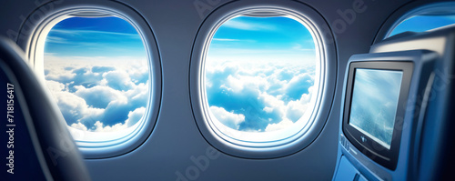 Inside View of an Airplane Window