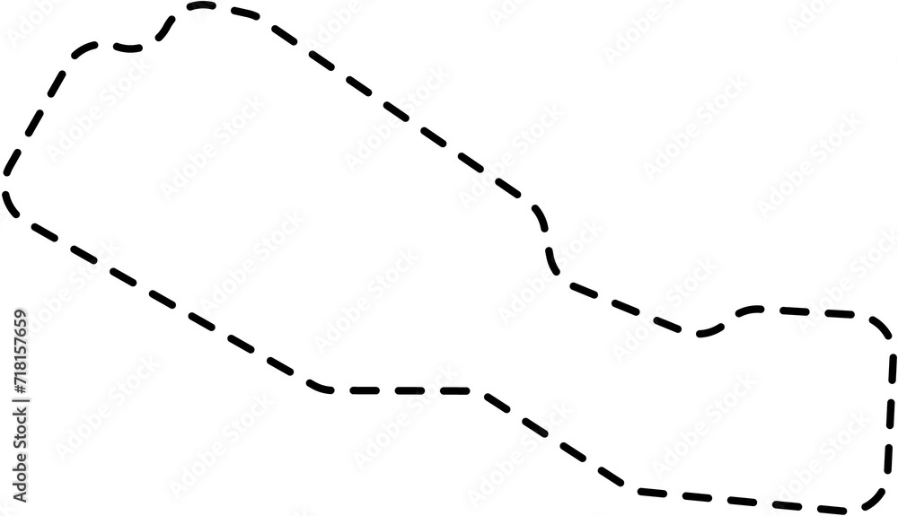 Fototapeta premium dash line drawing of nepal map.