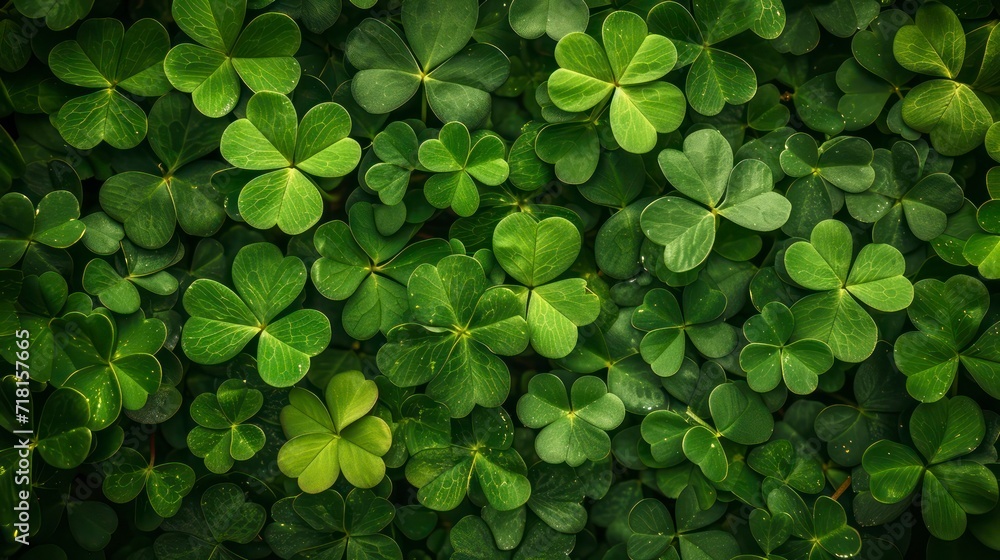 Top View Natural Green Shamrocks for Saint Patrick's Day. Generative AI Top View Natural Green Shamrocks for Saint Patrick's Day. Generative AI