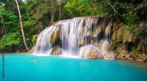 Waterfall Erawan in Kanchanaburi  Thailand