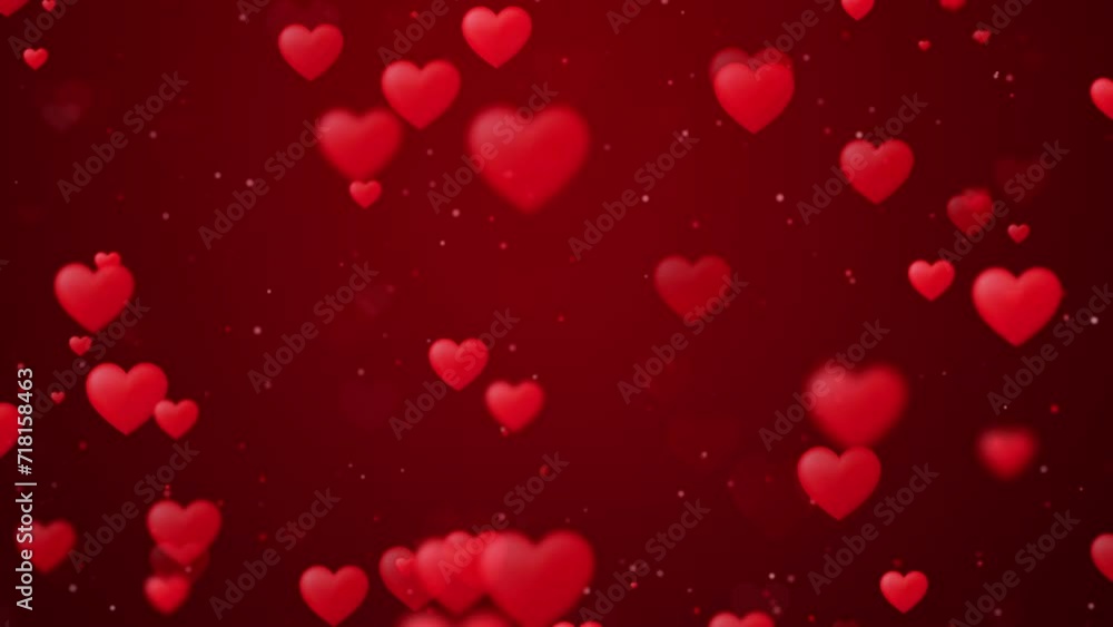 romantic abstract red hearts dark background loop romantic abstract red hearts dark background loop