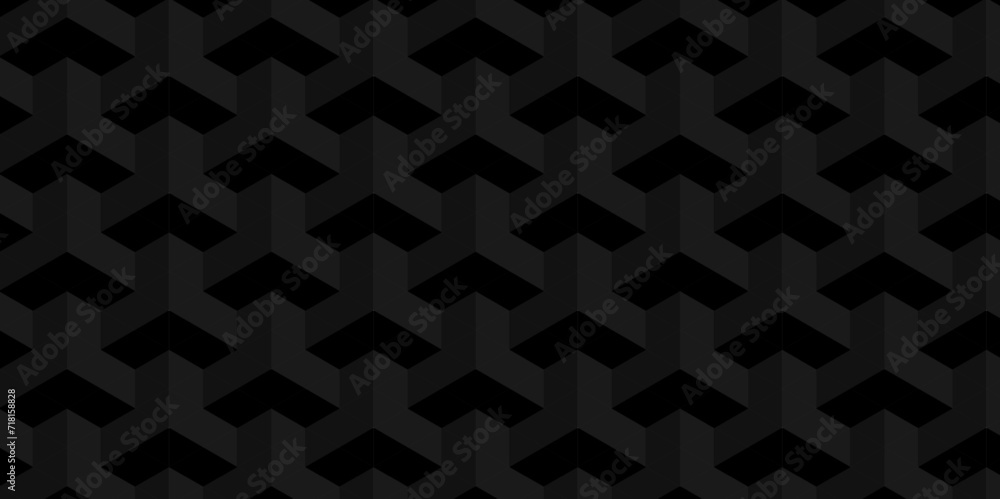 Black and gray seamless pattern Abstract cubes geometric tile and mosaic wall or grid backdrop hexagon technology. Black and gray geometric block cube structure backdrop grid triangle background. Black and gray seamless pattern Abstract cubes geometric tile and mosaic wall or grid backdrop hexagon technology. Black and gray geometric block cube structure backdrop grid triangle background.