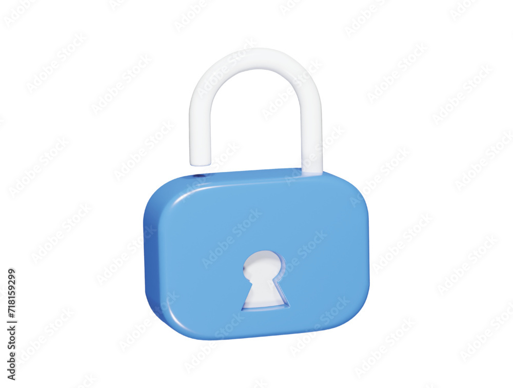 Lock icon 3d render illustration Lock icon 3d render illustration