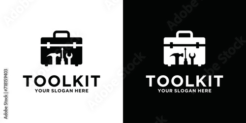 Toolbox icon template. Toolbox, toolkit and instruments. logo design for repair, repair and renovation