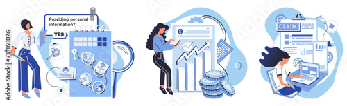 Financial audit vector illustration. Protecting personal information is paramount in service delivery, ensuring privacy Account statements are crucial for comprehensive financial reviews