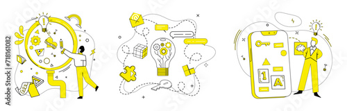 Conceptual innovation vector illustration. Conceptual innovation metaphorically dances with creativity in ballet success Intelligence and conceptual innovation are guiding stars in galaxy ideas