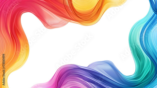 colorful wavy satin or silk border, wavy fabric frame corner background