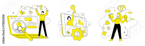 Conceptual innovation vector illustration. Success blossoms where inspiration and conceptual innovation concept converge In garden thoughts, seeds conceptual innovation grow into solutions