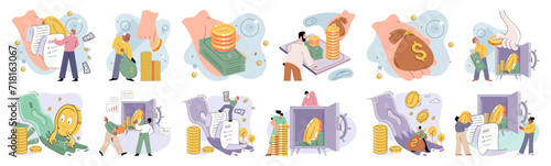 Wealth management vector illustration. Careful budgeting is essential for effective financial management and wealth growth Sound financial planning is vital for successful wealth management Banking